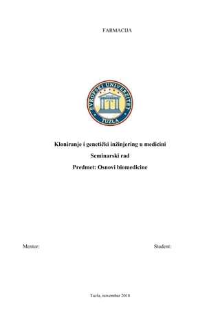 Kloniranje i genetički inžinjering u medicini