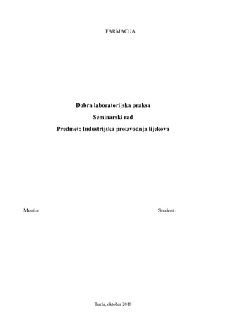 Dobra laboratorijska praksa