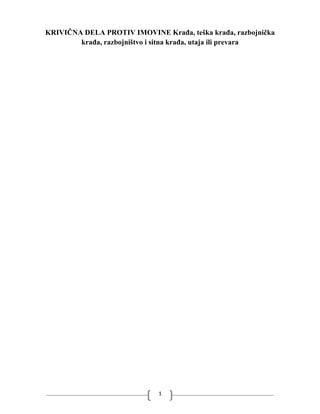 Krivično pravo Krivična dela protiv imovine