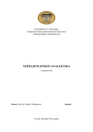 Nezeljeni efekti analgetika