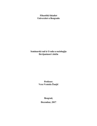 Deijantnost i zločin