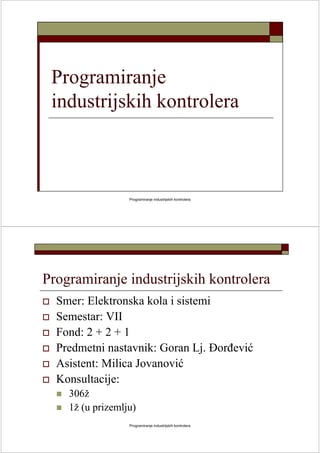 Programiranje industrijskih kontrolera
