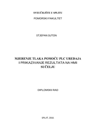Merenje tlaka pomoću plc uređaja i prikazivanje rezultata na hmi sučelju