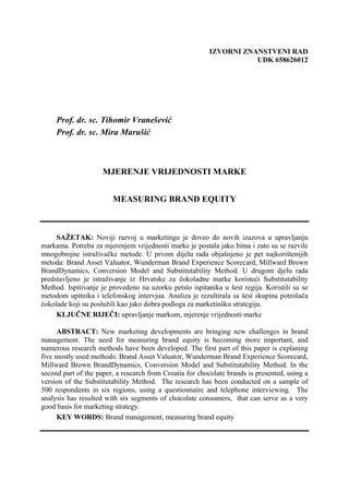 Mjerenje vrijednosti brenda