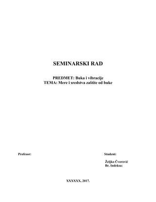 Mere i sredstva zaštite od buke