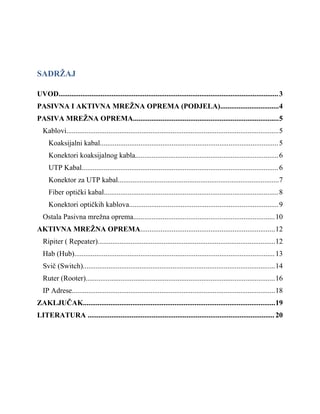 Pasivna i aktivna mrežna oprema