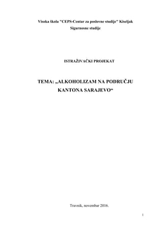 Alkoholizam na području Kantona Sarajevo
