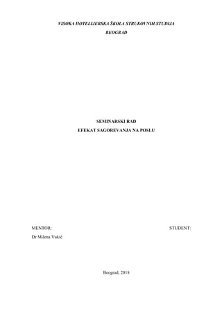 Efekat sagorevanja na poslu