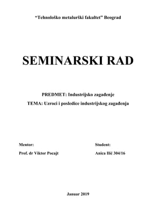 Uzroci industrijskog zagađenja