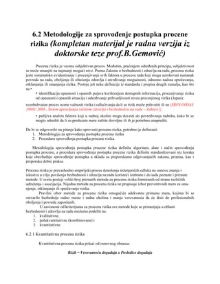 Metodologije za sprovođenje postupka procene rizika