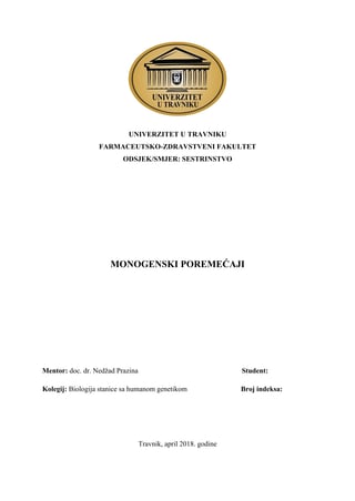 Monogenski poremećaji