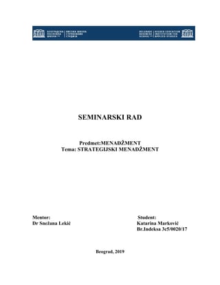 Strategijski menadžment