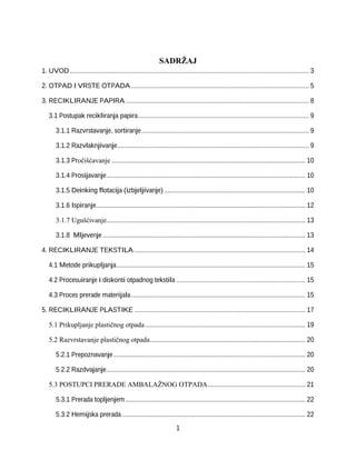 Recikliranje otpada: analiza procesa i značaja