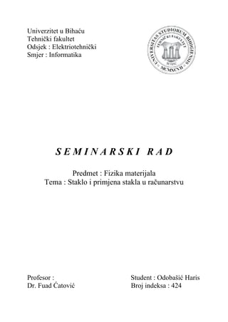 Staklo i primjena stakla u računarstvu