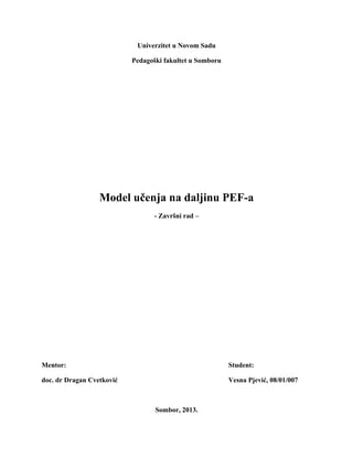 Model učenja na daljinu PEF-a