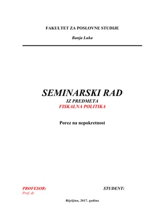 Porez na nepokretnosti