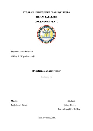 Dvostruko oporezivanje