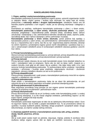 Kancelarijsko poslovanje: skripta