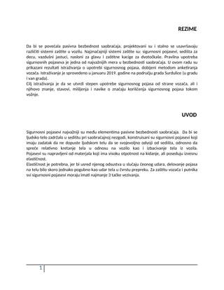 Anketno istrazivanje upotrebe sigurnosnih pojaseva