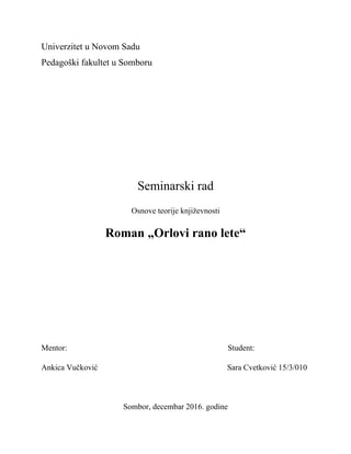 Orlovi rano lete