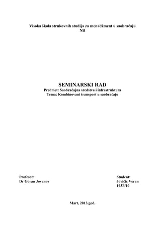 Kombinovani transport u saobraćaju