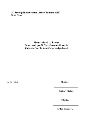 Vozilo kao faktor bezbjednosti