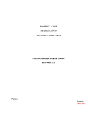 Fermentirani mliječni proizvodi