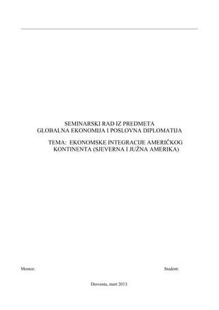 Ekonomske integracije američkog kontinenta