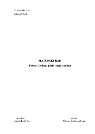 Devizno poslovanje banaka