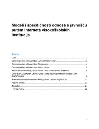Modeli i specifičnosti odnosa s javnošću