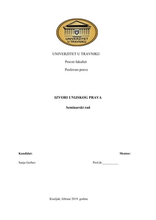 Izvori prava Evropske unije