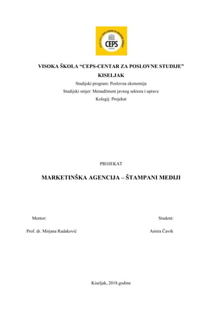 Biznis plan – marketinška agencija