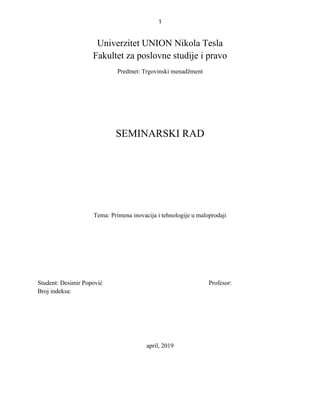 Inovacije i tehnologije u maloprodaji