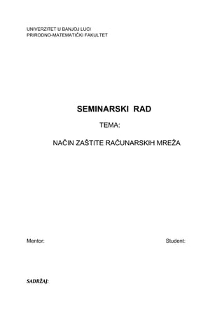 Zaštita račnarskih mreža