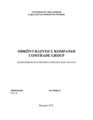 Održivi razvoj u kompaniji Comtrade