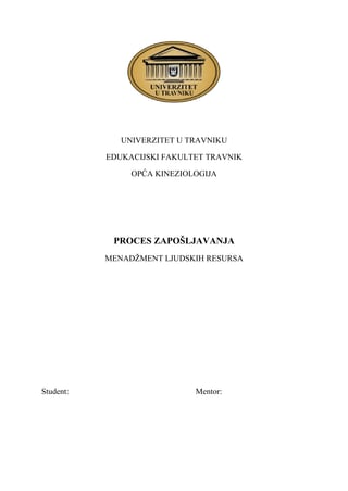 Proces zapošljavanja