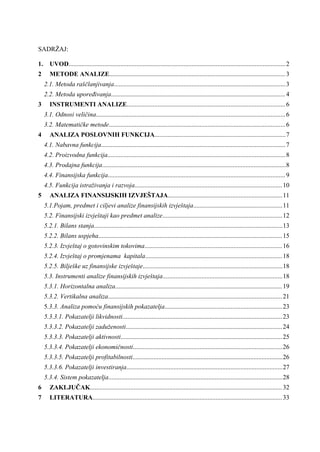 Analiza poslovanja preduzeća: metode i finansijski izveštaji