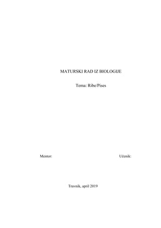 Ribe/pises: maturski rad iz biologije