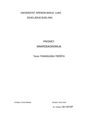 Finansijska tržišta