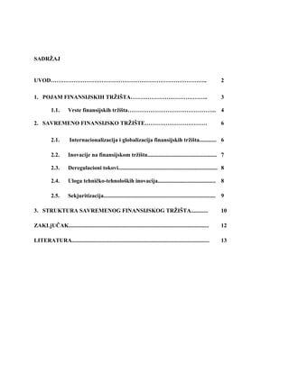 Savremena finansijska tržišta