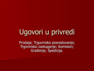 Ugovori u privredi