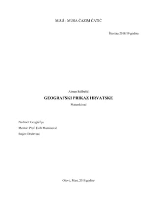 Geografski prikaz Hrvatske