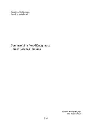 Posebna imovina