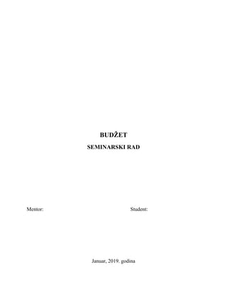 Budžet: seminarski rad