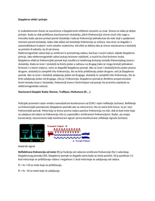 Dopplerov efekt i primena u radarskoj tehnologiji