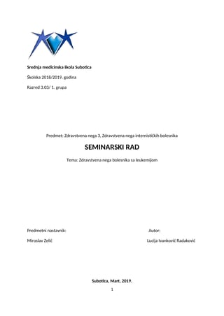 Zdravstvena nega bolesnika sa leukemijom