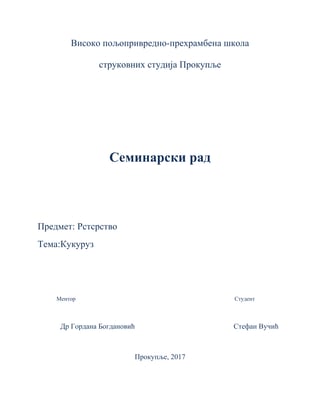 Kukuruz: tehnologija gajenja