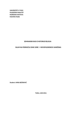 Crna Gora i Sandžak