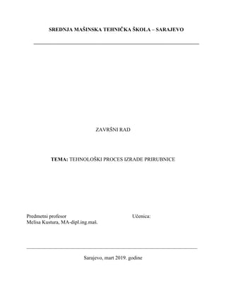 Tehnološki rpoces izrade prirubnice