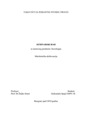 Maloletnička delikvencija